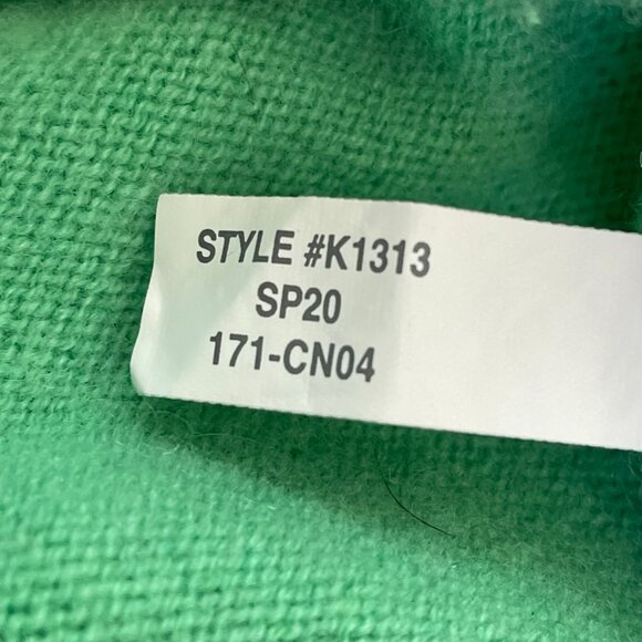 J.Crew 100% Cashmere Crewneck Sweater Green Size L Classic Luxe Knit - Picture 10 of 12